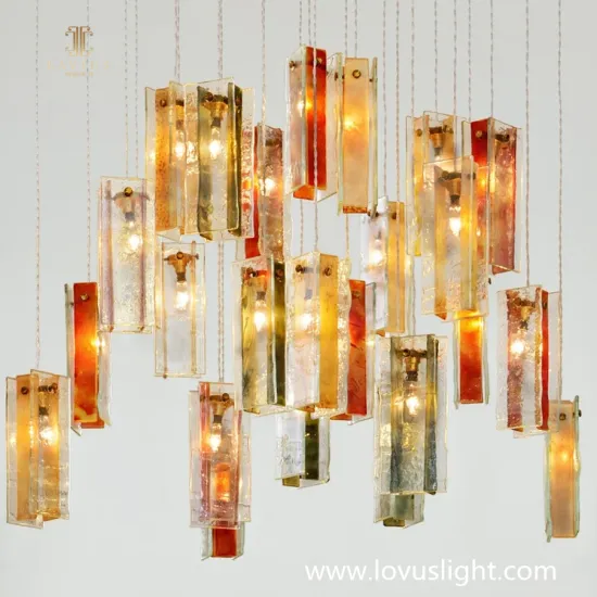 Color Custom Stair Chandeliers Villa High Ceiling Decorative Chandeliers