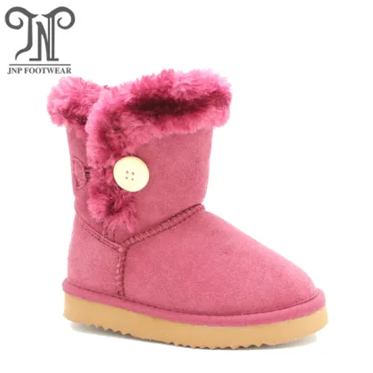 Girls Kids Fuzzy Red Boots Shoes