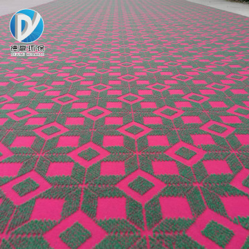 Red Green Square Jacquard Carpet
