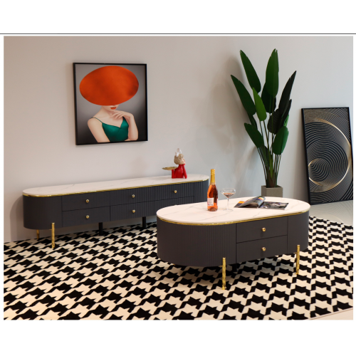 Mesa de té de diseño simple de muebles de lujo europeo