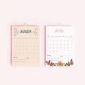 Custom Floral Themed 12 Month Wall Calendar