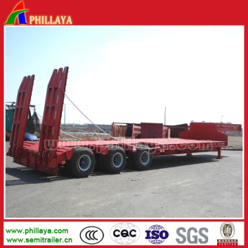 Flatbed Lowboy Truck Semi Trailer / Low Bed Truck Trailer
