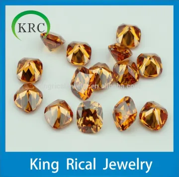 Customize/Wholesale Cushion Faceted Cut Dark Champagne Cubic Zirconia Stone