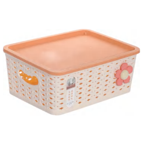 Versatile Storage Basket Plastic Weave Basket with Handle