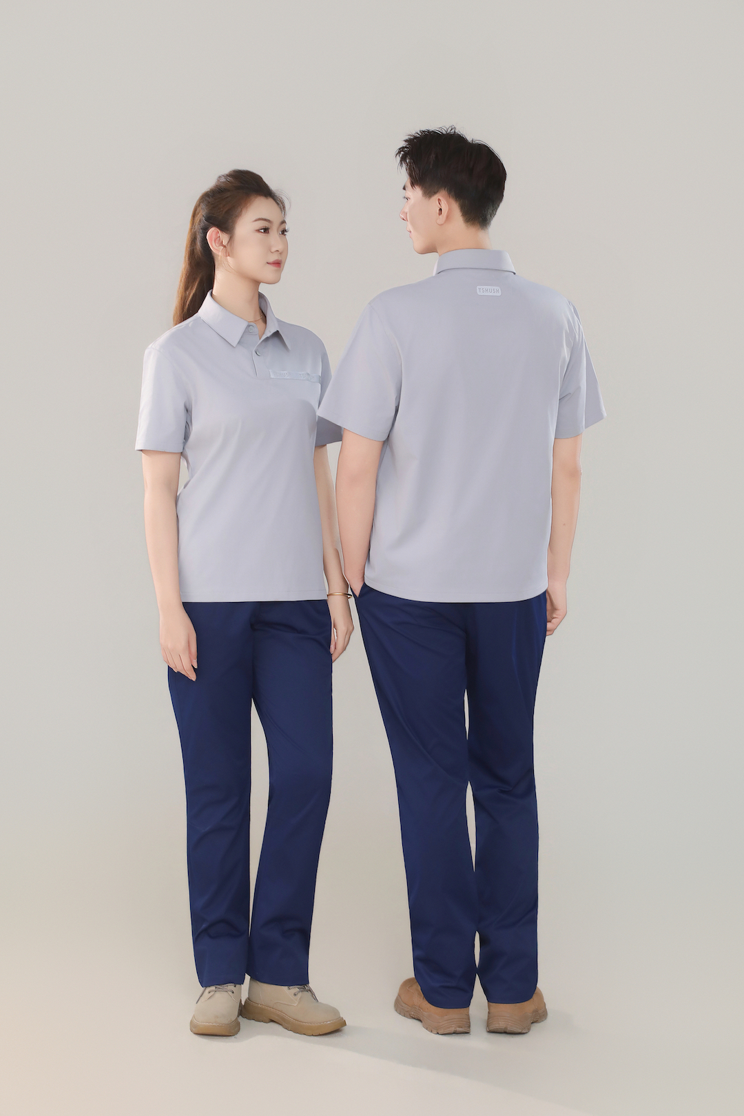 তিন রঙের হাফ হাতা কাজের পোশাক