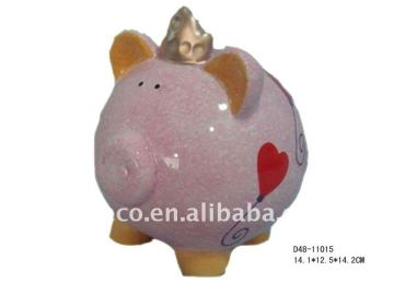 Decorative money box porcelain pig