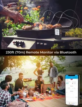 BBQ Accessories LCD Backlight Digital Grill Bluetooth Wireless Meat Thermometer