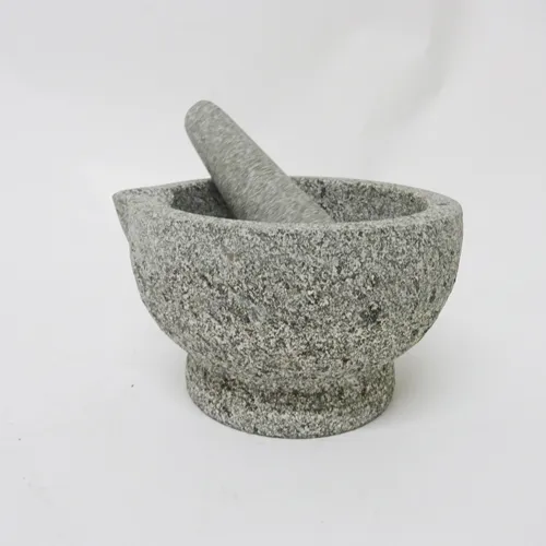 Grey Color Granite Mortar and Pestle