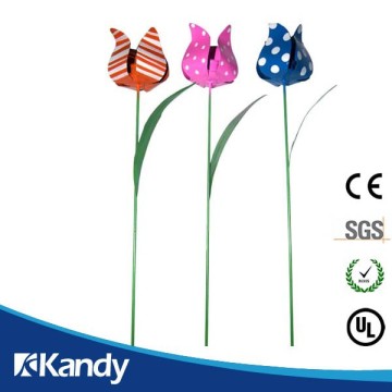 Artificial Floral Bud metal ground stakes for Garden Decor