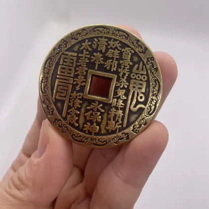 Old Style Chinese Dragon Metal Brass 3D Gold Coin - Ready Stock Available