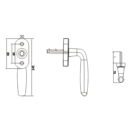 Broken Bridge Aluminum Window Screen Integrated Handle for Doors and Windows
