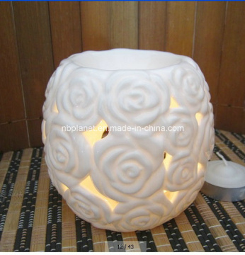 2014 neue Keramik-Ölbrenner und Aroma-Lampe mit Rose-Design