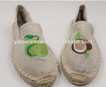 Lady Stylish Embroidery Canvas Espadrille Shoes