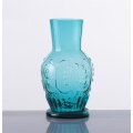 Met de hand gemaakt blauw waterglas Uniek ontworpen fles