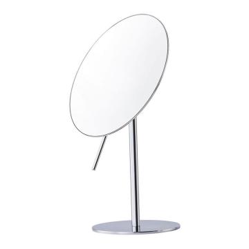 Round adjustable standing magnifying mirror