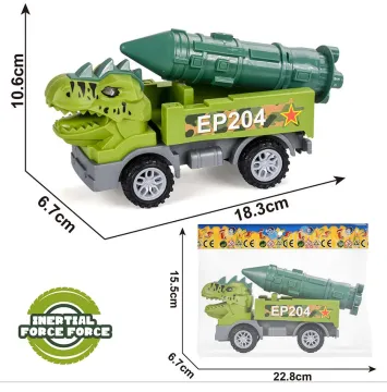 Friction Car, Dinosaur Truck, and Transport Vehicle Toy Promotions from Dollar Item Stores