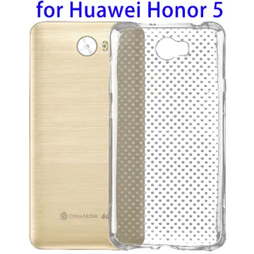 0.75mm Shock-resistant Protective Custom Cases for Huawei Honor 5, TPU Clear Back Cover for Huawei Honor 5