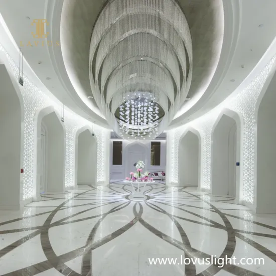 White custom glass ball shape chandelier Large shopping mall hotel custom chandelier Engineering project chandelier