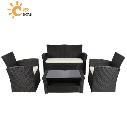 European Style Outdoor Coffee Shop Rattan Sofa and Chair Sets