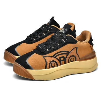 Breathable Lace-Up Chunky Sneakers for Men's Comfortable Outdoor Leisure