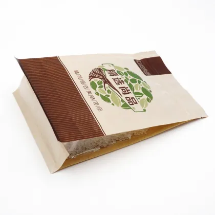 Eco-friendly Kraft Paper Bag Customized Zipper Paper Pouches for Snack Nut