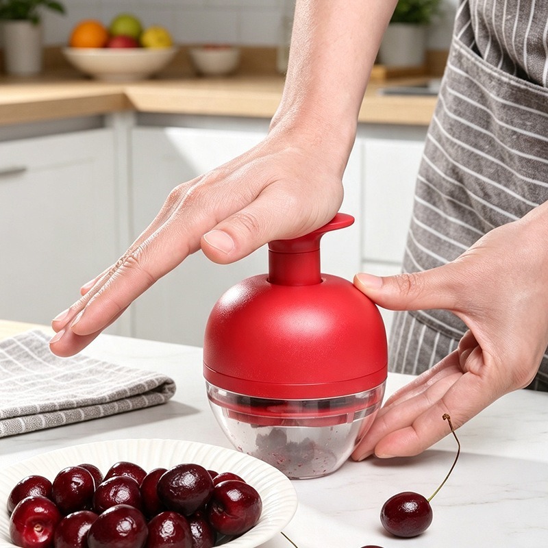 4 Hole Cherry Pitter Tool ABS Press Type Fruit Corer Kitchen Gadget