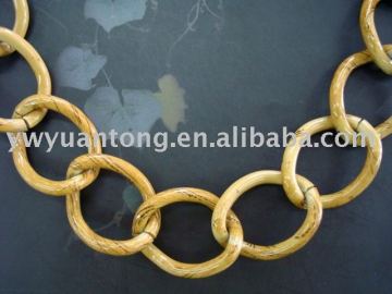 4mm Thickness big curb chain yellow color 31.1*24.8mm
