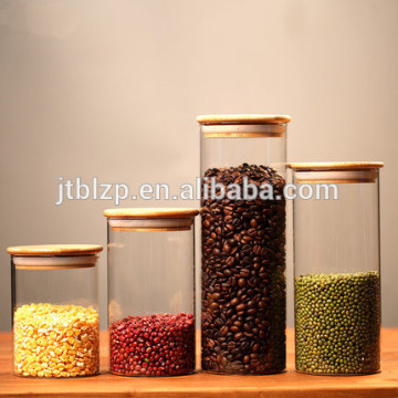 Factory Wholesale Eco-friendly Borosilicate Glass Storage Jars With Bamboo Lid