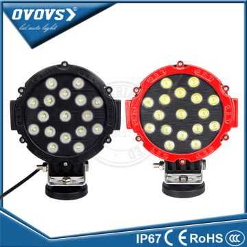 OVOVS truck part red black round truck light 7" 51w led work light for tractor