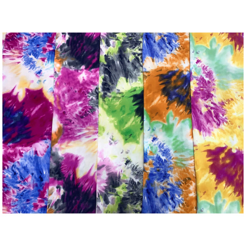 Dernier tissu de popline à cravate imprimé coloré à viscose doux Stocklot