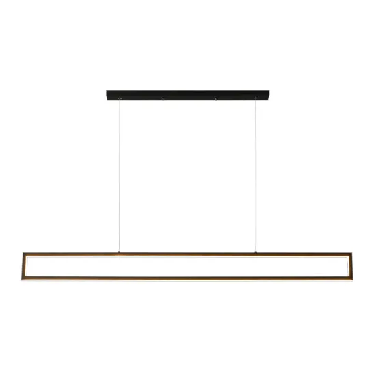 Modern Black Acrylic LED Chandelier with Rectangular Pendant Lamp