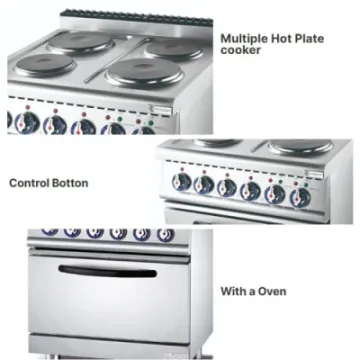 Electric 4 Hot Plate Cooker with Oven Round Shape