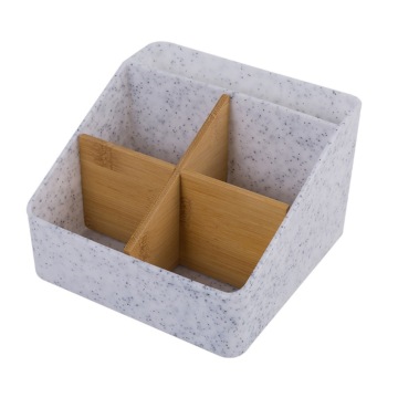 Multifunctional Bamboo Toothbrush Holder & Plastic Tableware Storage Organizer