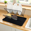 black folding dish rack