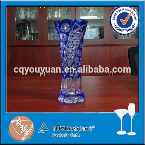 Artificial engraving heavy thick polish glass vases