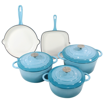 Top 2024 Selling Cast Iron Enamel Non-Stick Casserole and Pan Set Cookware Collection