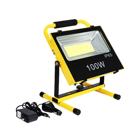 100W Rechargeable Portable LED Work Area Light with Built-in Lithium Batteries and Stand: Ideal for Construction Site Use