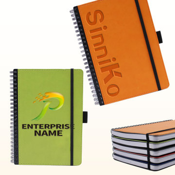 Best Selling Leather Journal Custom Notebooks with Pen - Hardcover Spiral Bound Notepad for Students