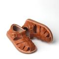 Sandálias infantis de couro trançado populares