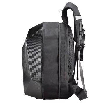 New Black Carbon Fiber Pattern Motorcycle Accessories Backpack - High Quality