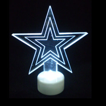 LED Light for Christmas, with 10cm Flat Star and 3 Pieces AG13 Battery