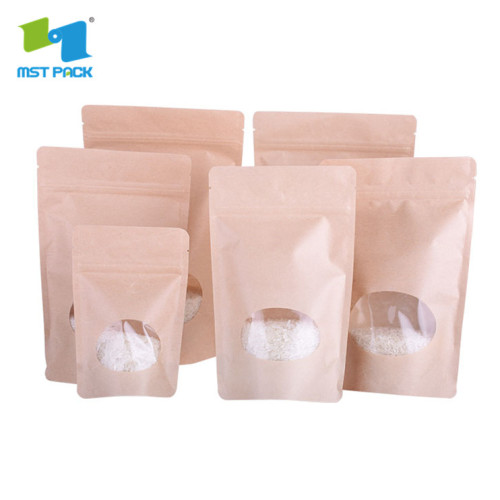 Food packaging stand up pouch window zipper bag