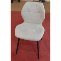 Silla de comedor de tela moderna con rejilla de diamantes