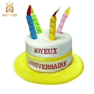 2021 New Happy Birthday Party Gift: Colorful Soft Plush Hat with Candles