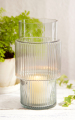 Taufan Big Big Ribbed Vase dengan asap kelabu