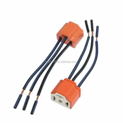 H4 LED Headlight Ceramic Connector Plug Socket Wiring Harness