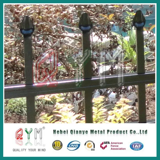 Welded Steel Picket Fence / Powder Coated Spear Top Metal Fence