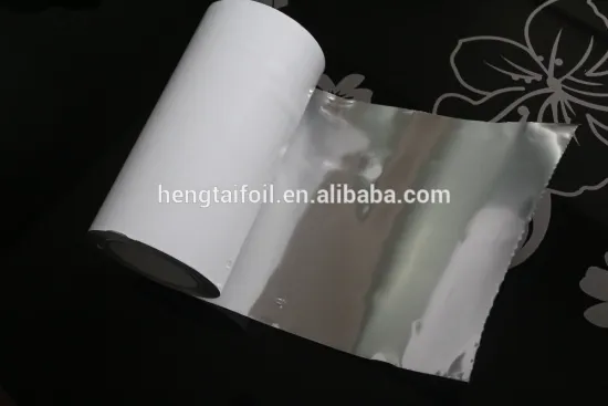 white lacquered aluminum foil of airline container