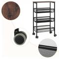 Rolling Kitchen Cart with 3 Tier Storage Basket