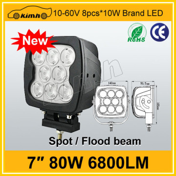 High power Brand 7" 6800LM 80w led rechargeable work light